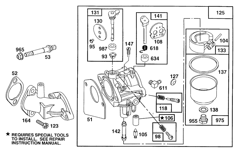 Briggs And Stratton Engine 11hp Model: 28c707-0110-0 (Part 3) Diagram and Parts List for 30576X10B  Briggs and Stratton Lawn Tractor